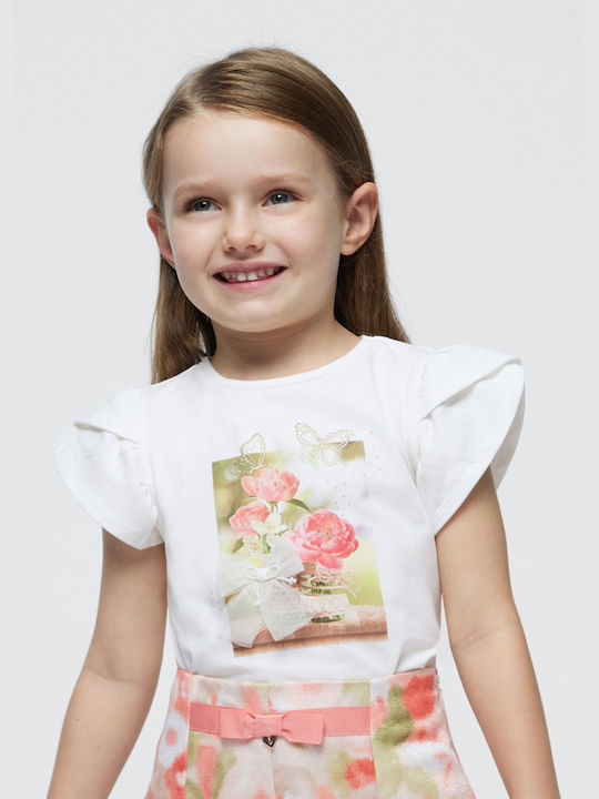 Mayoral Kids Blouse Short Sleeve Ecru