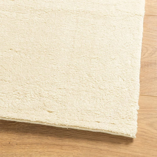 vidaXL Huarte Rutschfest Teppich Rechteckig Synthetisch,Polyester/Cotton/Leather Beige