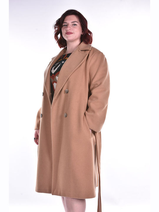 Damen Camel (camel) Mantel mit Knöpfen