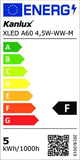 Kanlux LED-Lampe 4.5W 105mm für Fassung E27 und Form A60 Warmes Weiß 470lm