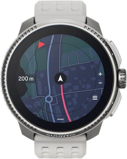 Suunto Race Stainless Steel 49mm Waterproof Smartwatch with Heart Rate Monitor (Birch)