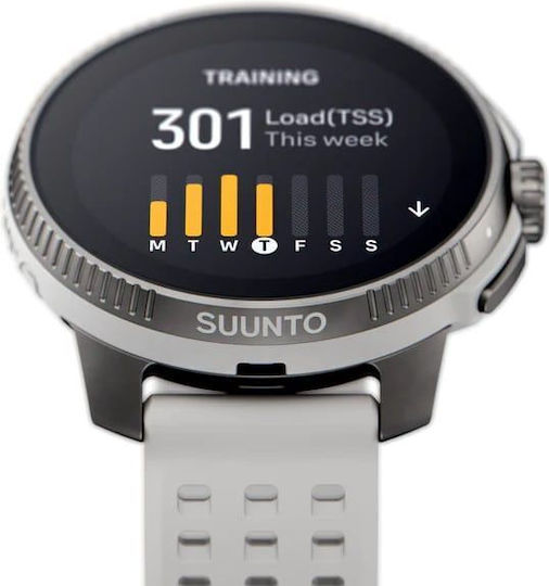 Suunto Race Stainless Steel 49mm Waterproof Smartwatch with Heart Rate Monitor (Birch)