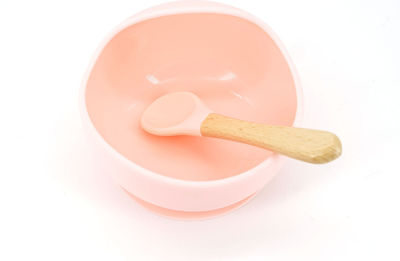 Feeding Set made of Silicone Pink 3pcs