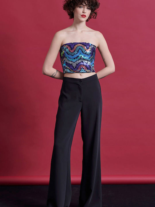 Γυναικεία Μπλούζα Strapless Ασημί