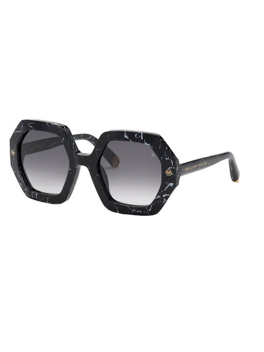 Phillip Plein Sonnenbrillen mit Schwarz Rahmen und Schwarz Verlaufsfarbe Linse PP039M 0869