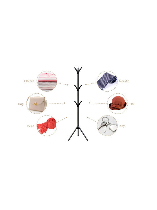Factory Plastic Coat Rack Black 50x50x170cm