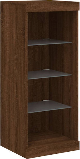 Wall Living Room Display Cabinet made of Particleboard with Glass & Lighting Coffee 41x37x100cm