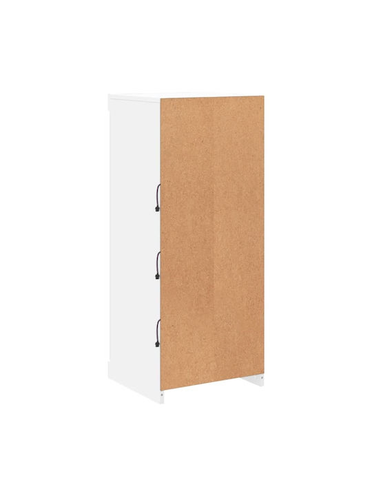 Wall Living Room Display Cabinet made of Particleboard with Glass & Lighting White 41x37x100cm