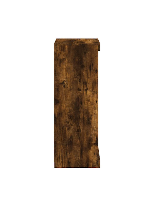 Wand Wohnzimmer Vitrine aus Spanplatte mit Glas & Beleuchtung Coffee 41x37x100cm