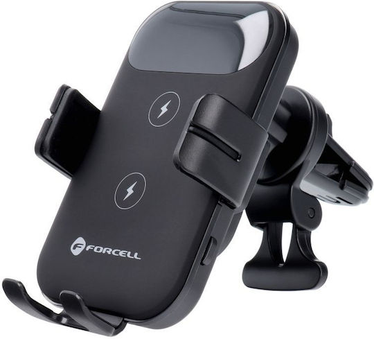 Forcell Car Mobile Mount with Adjustable Hooks and Wireless Charging Black