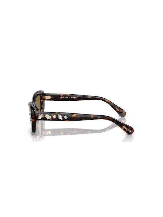 Swarovski Women's Sunglasses with Brown Tartaruga Plastic Frame and Brown Lens 5679536