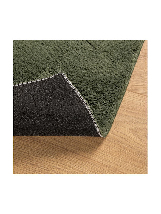 vidaXL Huarte Rutschfest Teppich Rechteckig Synthetisch,Polyester/Cotton/Leather Grün