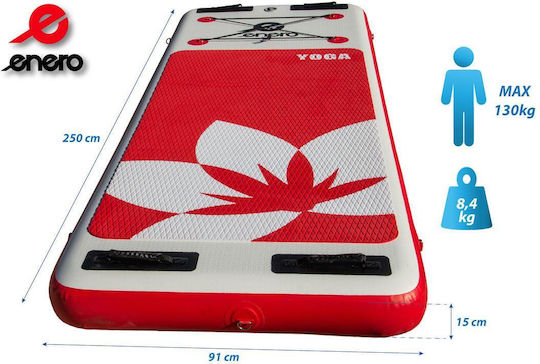 Enero Yoga Aufblasbar SUP Board mit Länge 2.5m Rot