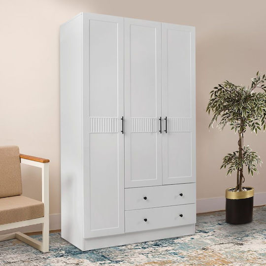 Dreifachtür Kleiderschrank Jenna White 105x50x182cm