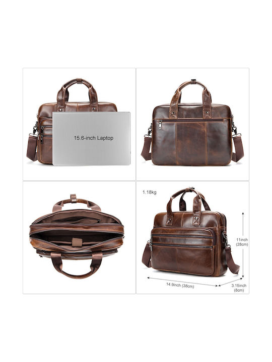 Leder Herrentasche Geldbörse Braun