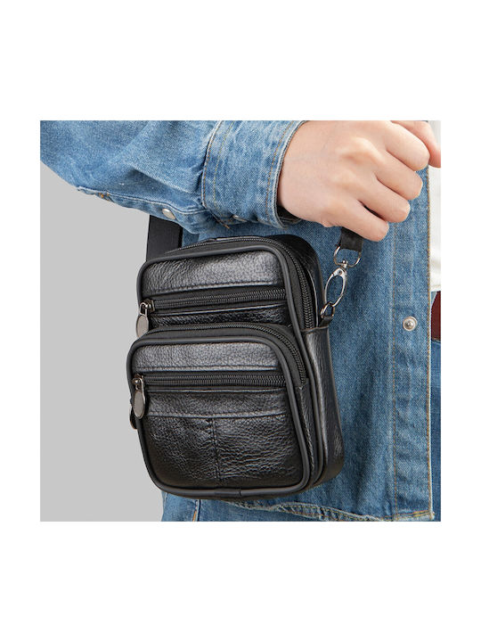 Herren Ledertasche Schulter / Crossbody Schwarz