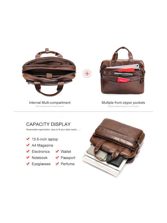 Leder Herrentasche Geldbörse Braun