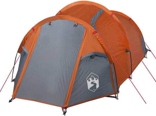 vidaXL Καλοκαιρινή Σκηνή Camping Τούνελ Γκρι με Διπλό Πανί για 4 Άτομα 360x135x105εκ.