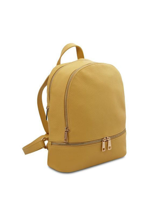 De piele Geantă de damă Rucsac Galbenă