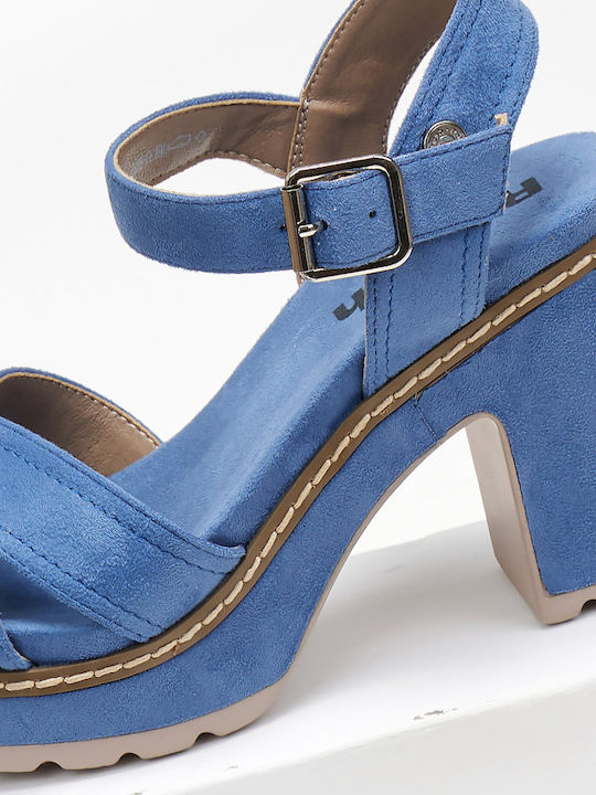 Refresh Suede Women's Sandals with Ankle Strap Blue