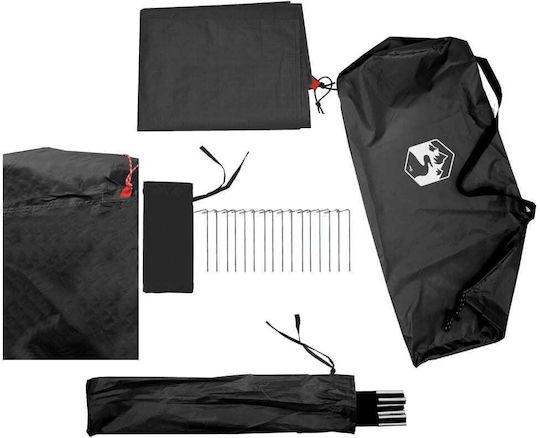 vidaXL Summer Camping Tunnel Tent White with Double Cloth for 4 People 360x135x105cm