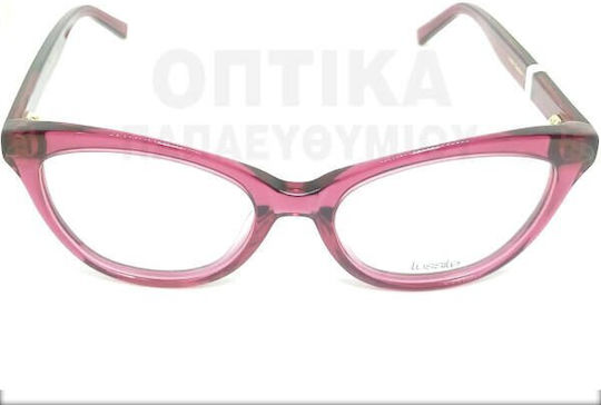 Lussile Γυναικείος Κοκκάλινος Σκελετός Γυαλιών Cat Eye Ροζ LS32343 LN05