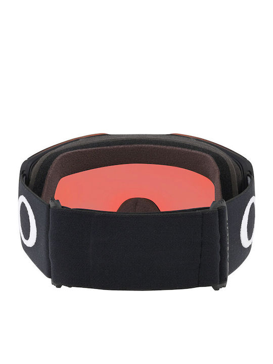 Oakley Fall Line Mască de Schi și Snowboard pentru Adulți Neagră cu Lentilă Albastră cu Efect de Oglindă