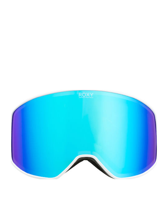 Roxy Storm Ski & Snowboard Goggles Adults White With Mirror Lens In Blue Colour