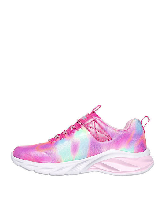 Bungee And Strap Kids Sneakers with Scratch Pink