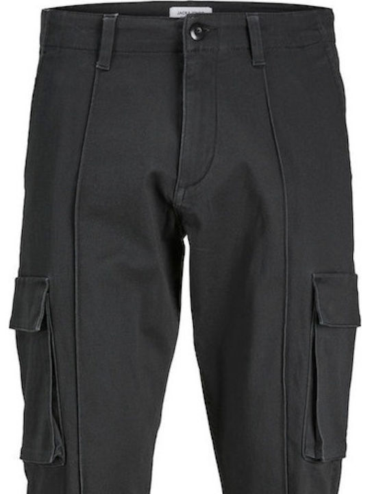 Trousers Cargo Elastic in Loose Fit Black