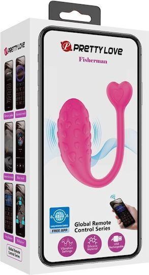 Pretty Love Fisher Vibrator Egg with Remote Control 11.43cm Pink