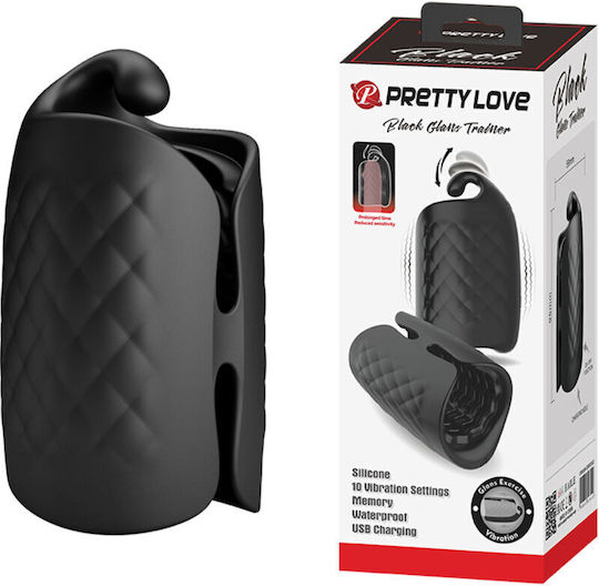 Pretty Love Manual Masturbator For Gland Vibrator Massage 10cm Black