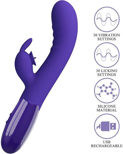 Pretty Love Cerberus Youth Vibrator Rabbit 20cm Purple
