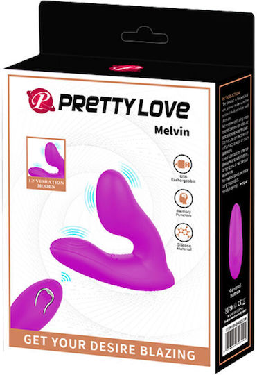 Pretty Love Melvin Vibrator Massage with Remote Control 8cm Purple