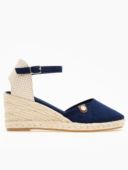 Damenplattformen im Espadrilles-Stil Marineblau