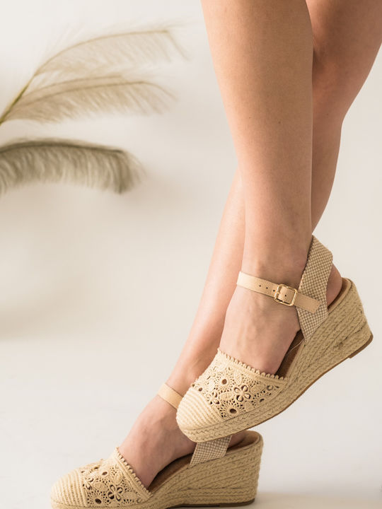 Alta Moda Women's Platform Espadrilles Beige