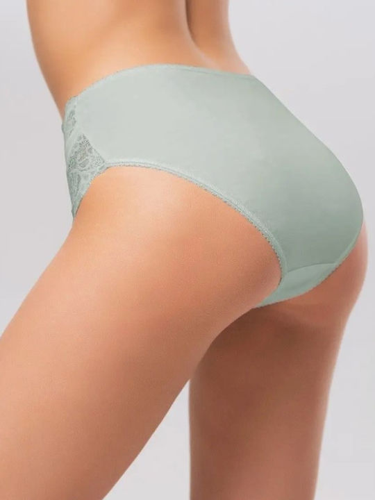 Jadea Baumwolle Damen Slip mit Spitze Grün