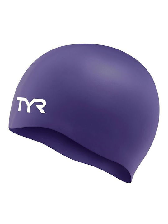 Tyr Wrinkle-Free Silicone Adults Swimming Cap Purple