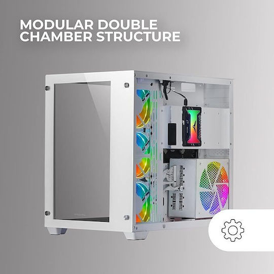 Mars Gaming XXL MCV3 Gaming Middle Tower Cutie de calculator Alb