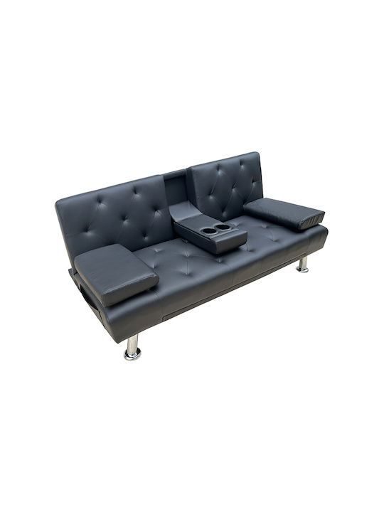 Rest Διθέσιος Καναπές Κρεβάτι Black 168x88x79εκ.