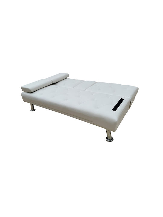 Rest Триместен Диван Спалня Текстил White 168x88x79см.