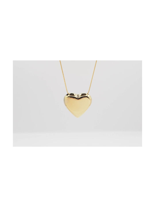 Necklace with design Heart from Gold Plated Steel