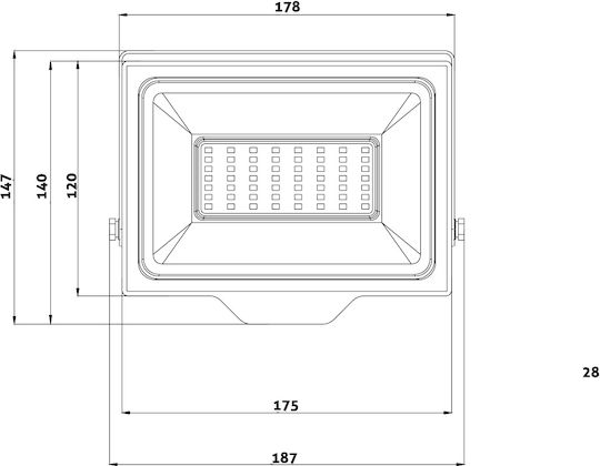 Avide Στεγανός Προβολέας LED 50W Ψυχρό Λευκό 6400K IP65