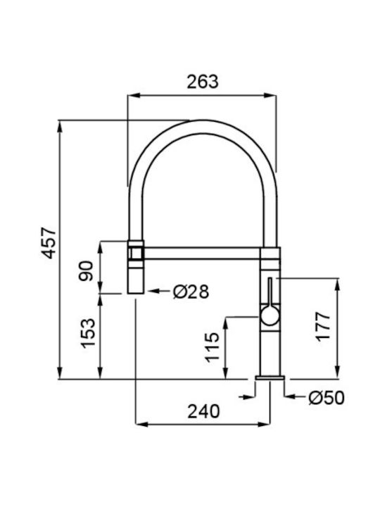 Elleci Kitchen Faucet Counter Silver