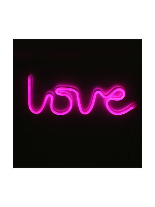 Decorative Lamp Love Neon Battery Pink