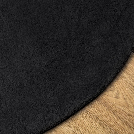 vidaXL Huarte Противоплъзгащо Килим Кръгла Черно