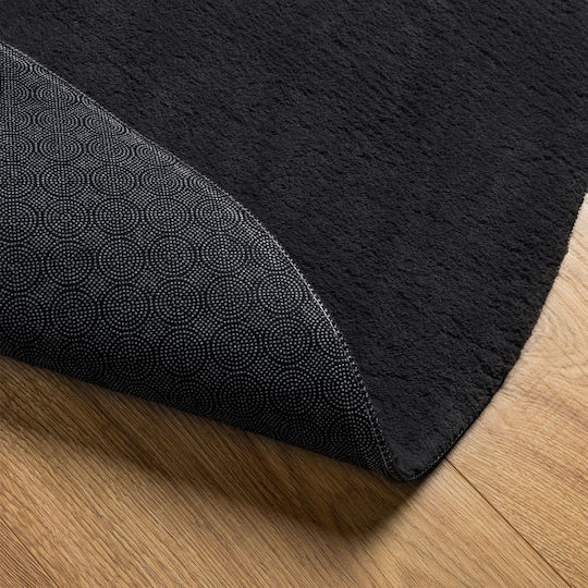 vidaXL Huarte Antiderapant Covor Rotund Negru