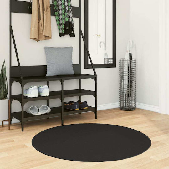 vidaXL Huarte Antiderapant Covor Rotund Negru