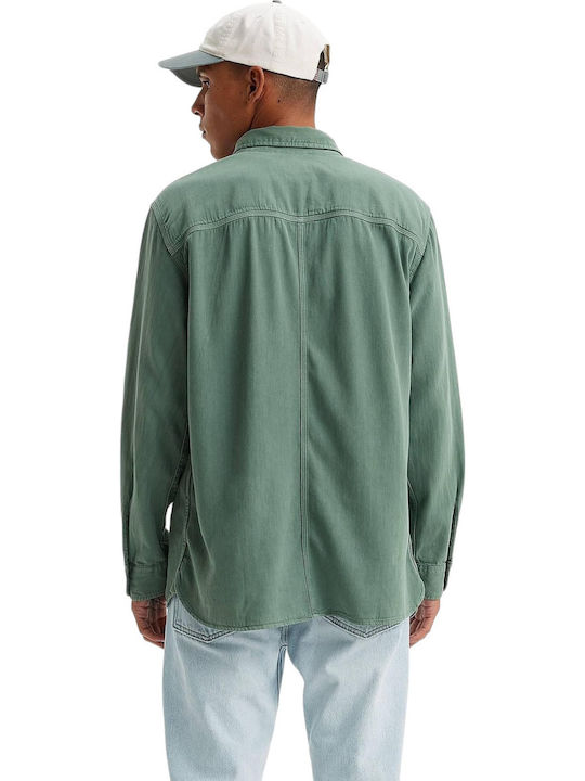 Worker Long-sleeved Cotton Shirt Green