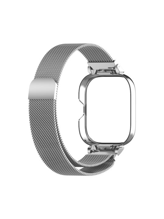 Milanese Protective Frame Λουράκι Ανοξείδωτο Ατσάλι Ασημί (Redmi Watch 4 / Redmi Watch 5)